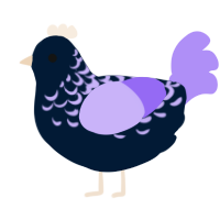 A tumblr and lilac chicken with a half-lace pattern