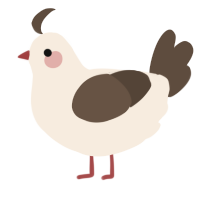 A cream and bark chicken