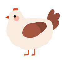 A cream and russet chicken