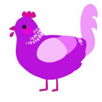 A amethyst and lavender chicken with a neck-band pattern