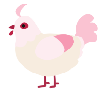 A cream and rose chicken with a head pattern