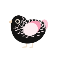 (unnamed), a black and rose chicken with a half-lace pattern