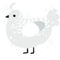 A silver chicken with a half-lace pattern
