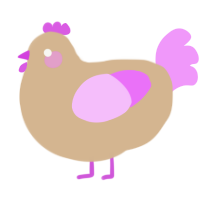 A beige and lavender chicken