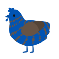 A ultramarine and bark chicken with a bar pattern