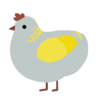 A silver and yellow chicken with a neck-band pattern