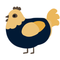 A tumblr and honey chicken with a head pattern