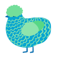 A cerulean and spring chicken with a lace pattern