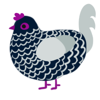 A tumblr and silver chicken with a lace pattern