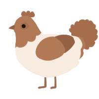 A cream and brown chicken with a head pattern