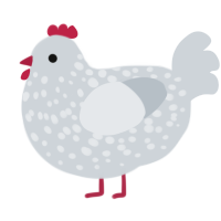 A mist chicken with a speckle pattern