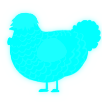 A aqua chicken with a lace pattern
