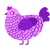 Poink, a lavender and violet chicken with a lace pattern