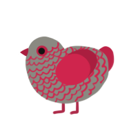 Jasmine, a ash and crimson chicken with a lace pattern