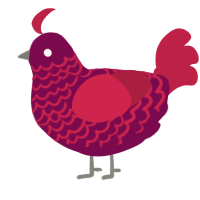 A wine and crimson chicken with a lace pattern