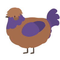 A brown and overcast chicken with a head pattern