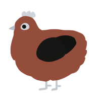 A russet and black chicken
