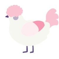 A white and rose chicken