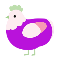 A amethyst and rose chicken with a head pattern