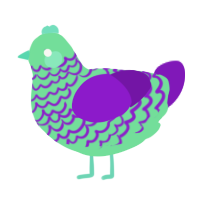 A spring and violet chicken with a lace pattern