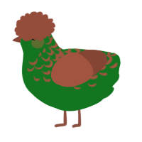 A leaf and russet chicken with a half-lace pattern