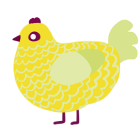 A yellow and lemon chicken with a lace pattern