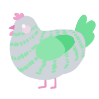 A mist and spring chicken with a bar pattern