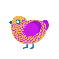 Don Pollo, a honey and amethyst chicken with a lace pattern