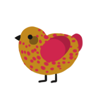 (unnamed), a ochre and crimson chicken with a speckle pattern