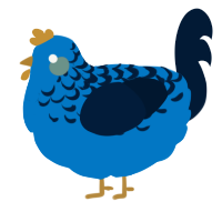 A sapphire and tumblr chicken with a half-lace pattern