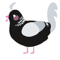A sable and mist chicken with a neck-band pattern