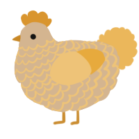 A beige and honey chicken with a lace pattern