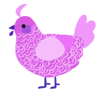 A orchid and lavender chicken with a double-lace pattern