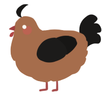 A brown and sable chicken