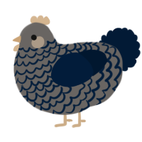 A grey and tumblr chicken with a lace pattern