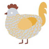 A mist and honey chicken with a lace pattern