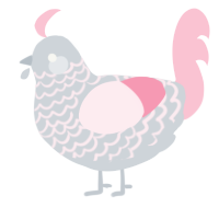 A mist and rose chicken with a lace pattern
