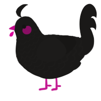 A sable chicken with a lace pattern