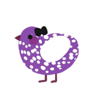A violet and white chicken with a speckle pattern