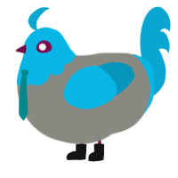 A ash and cerulean chicken with a head pattern