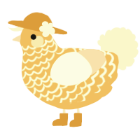 A honey and cream chicken with a lace pattern