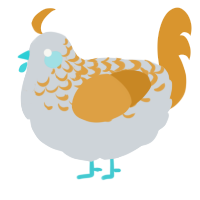 A mist and orange chicken with a half-lace pattern