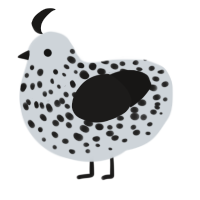 A mist and sable chicken with a speckle pattern
