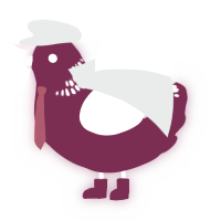 A maroon and pink chicken with a neck-band pattern