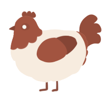 A cream and russet chicken with a head pattern