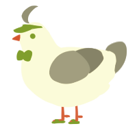 A white and ash chicken