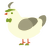 A white and ash chicken
