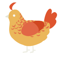 A honey and vermilion chicken with a half-lace pattern