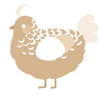 A beige and cream chicken with a half-lace pattern