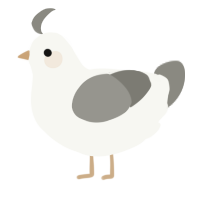 A white and ash chicken
